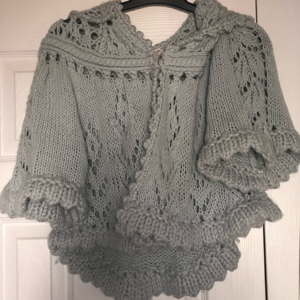 Anthropologie baby blue hooded sweater